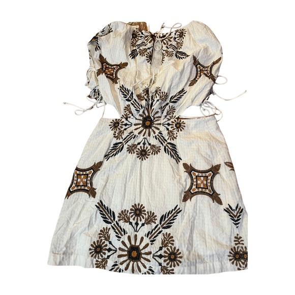 Free People NWT Sardinia Cut-out Detail Mini Dress In Ivory-white - Picture 8 of 15